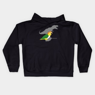 t-rex white bellied caique Kids Hoodie